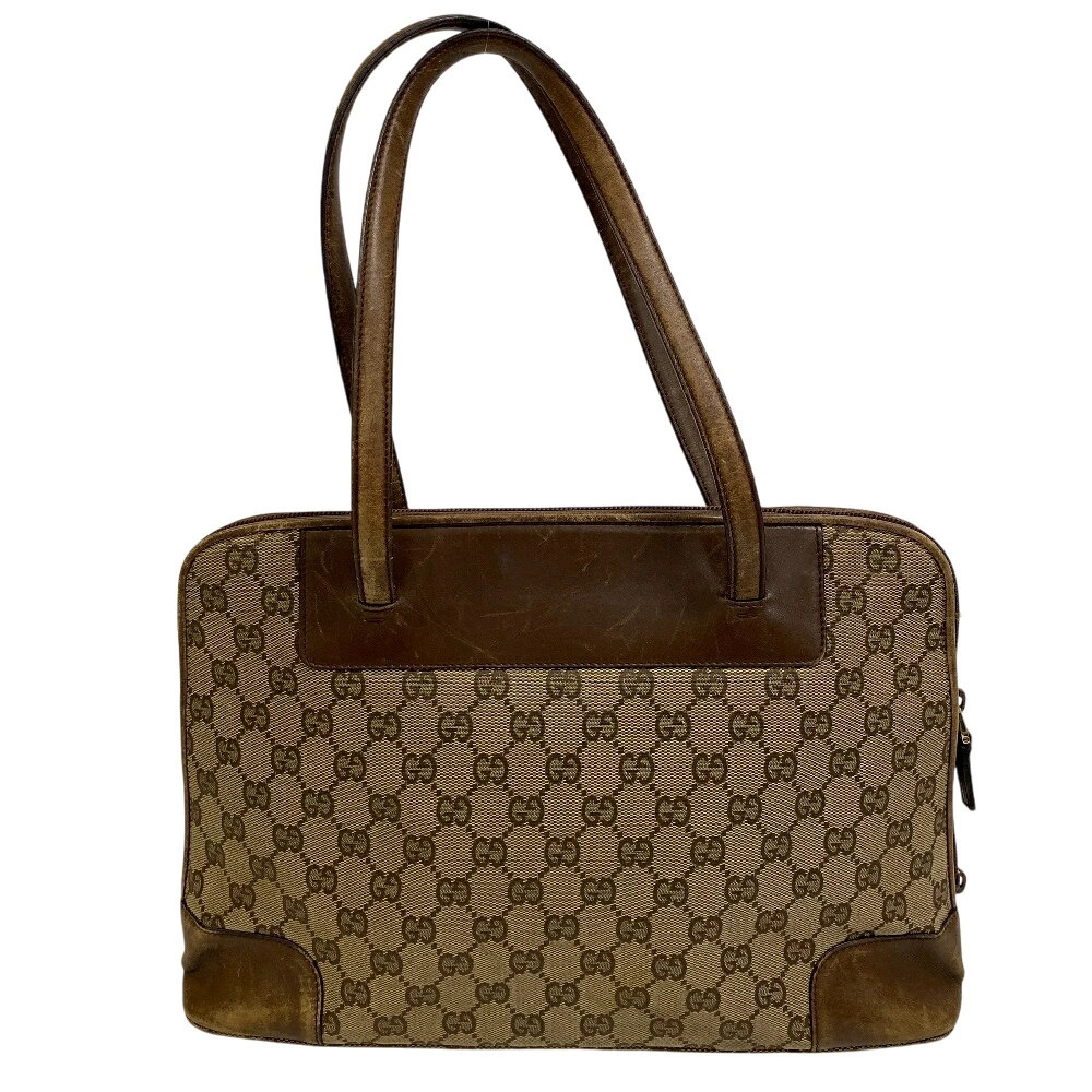 Gucci GG Handbag Bag Beige Shoulder Canvas